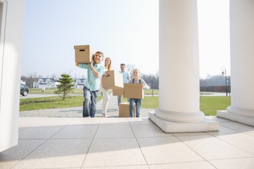 Preparation for office removals in Pimlico with labelled business equipment