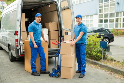 Business relocation checklist and labelled boxes for Pimlico move