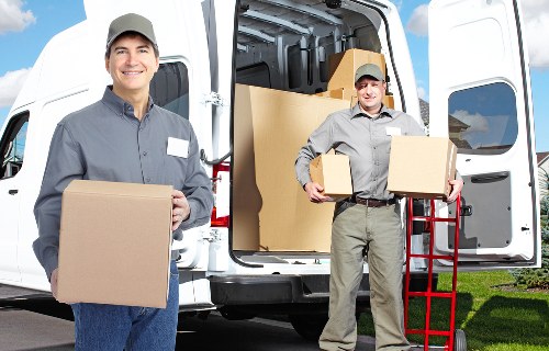 Office archive and storage boxes arranged for business moves